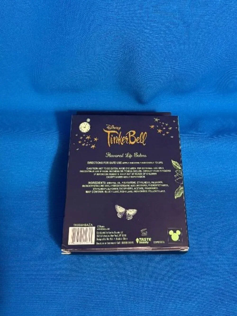 DISNEY TINKER BELL 4 PACK FLAVORED LIP BALMS VANILLA BANANA COCONUT & KIWI MELON